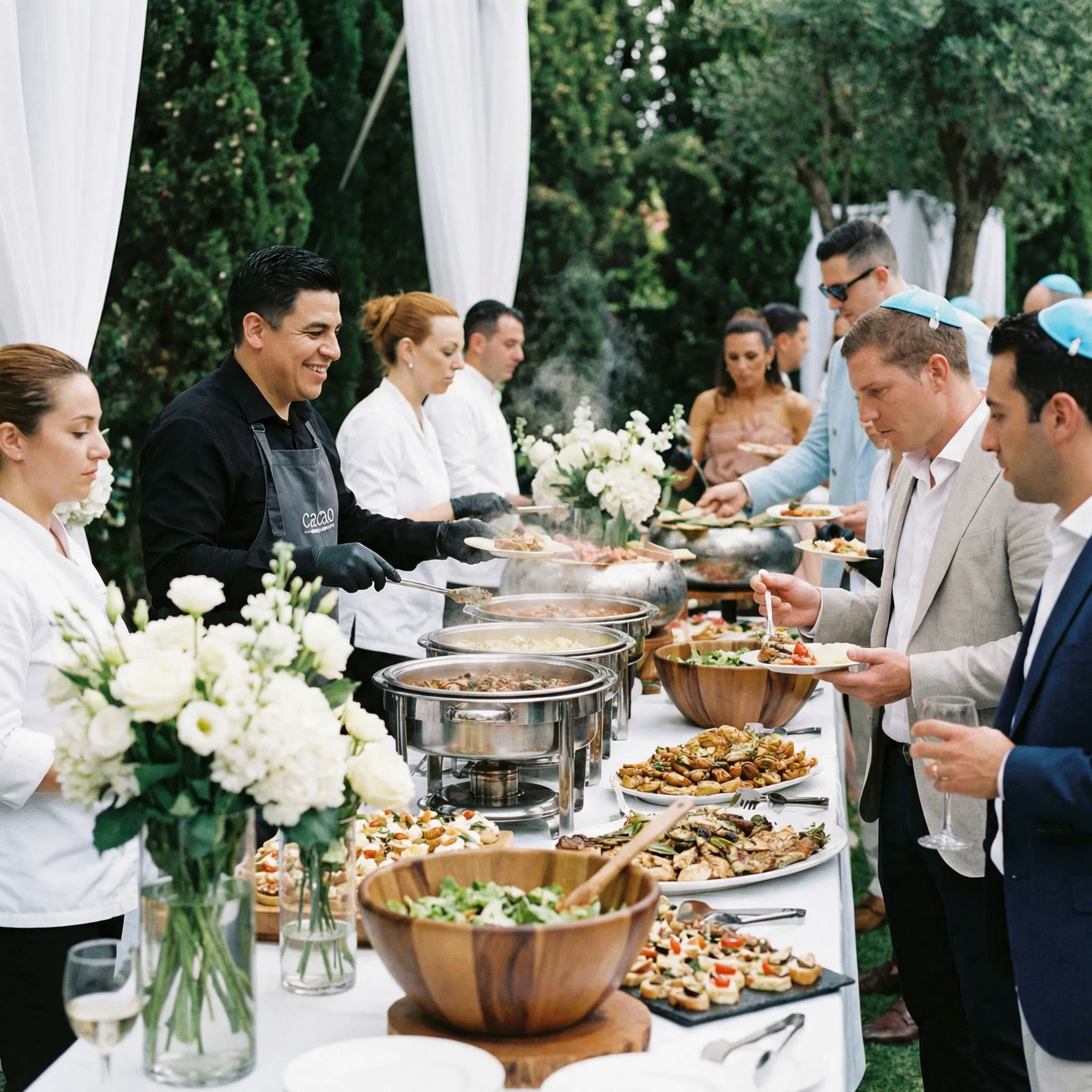 Tova Catering serving guests at a Jewish celebration
